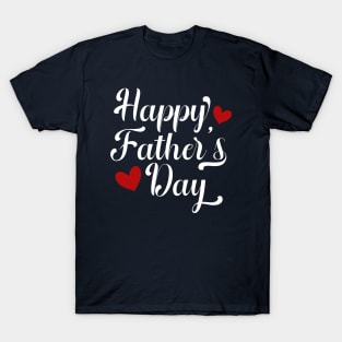 Simple Happy Father's Day Calligraphy T-Shirt